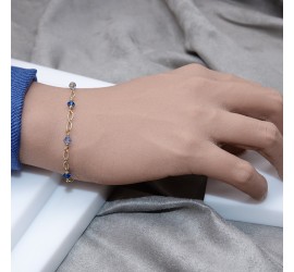 Bracelet artisanal doré Sapphire Satin et Light Sapphire
