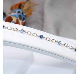 Bracelet artisanal doré Sapphire Satin et Light Sapphire