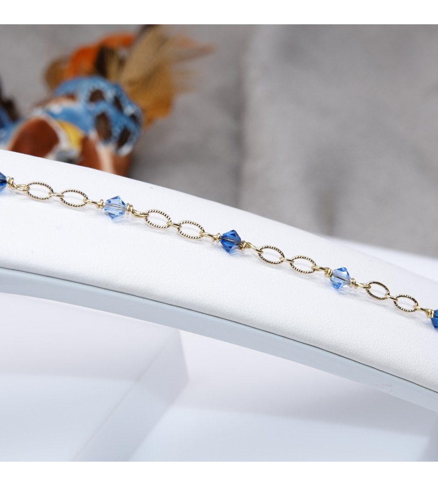 Bracelet artisanal doré Sapphire Satin et Light Sapphire Bracelet artisanal doré Sapphire Satin et Light Sapphire