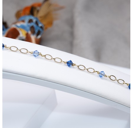 Bracelet artisanal doré Sapphire Satin et Light Sapphire