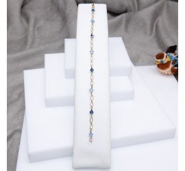 Bracelet artisanal doré Sapphire Satin et Light Sapphire