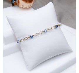 Bracelet artisanal doré Sapphire Satin et Light Sapphire