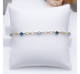 Bracelet artisanal doré Sapphire Satin et Light Sapphire
