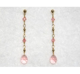 Boucles d'oreilles plaqué or Mini Poire Rose Pêche