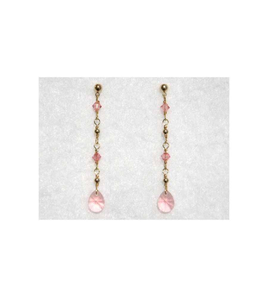Boucles d'oreilles plaqué or Mini Poire Rose Pêche Boucles d'oreilles plaqué or Mini Poire Rose Pêche