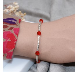 Bracelet artisanal argenté rondes Hyacinth AB