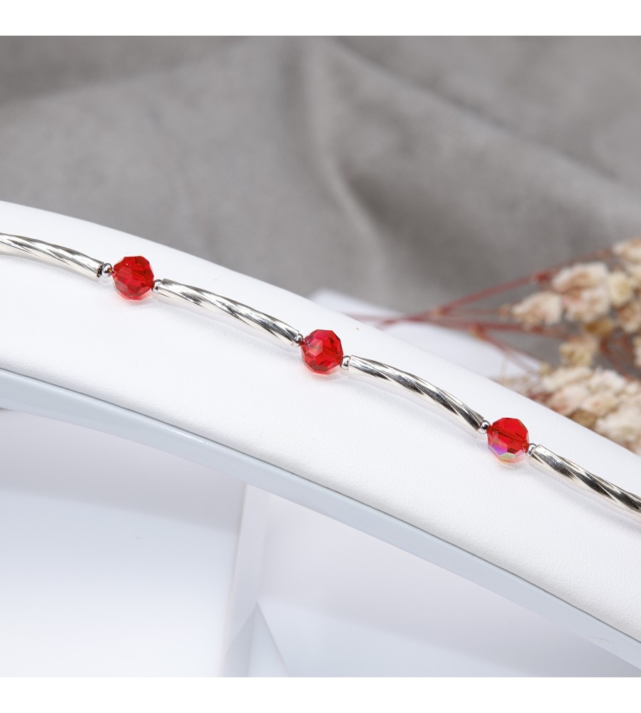 Bracelet artisanal argenté rondes Hyacinth AB Bracelet artisanal argenté rondes Hyacinth AB
