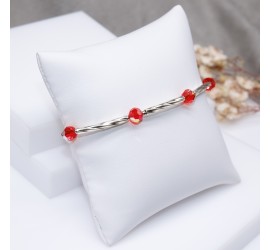 Bracelet artisanal argenté rondes Hyacinth AB