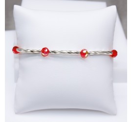 Bracelet artisanal argenté rondes Hyacinth AB