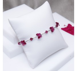 Bracelet artisanal argenté papillon Fuchsia