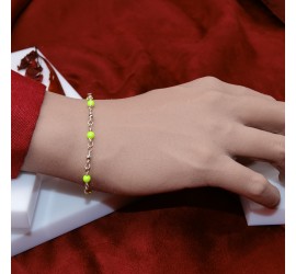 Bracelet artisanal en Argent 925 Jaune fluo