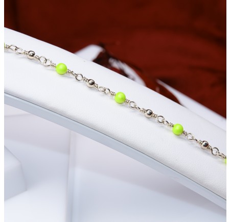 Bracelet artisanal en Argent 925 Jaune fluo