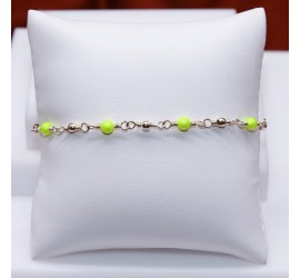 Bracelet artisanal en Argent 925 Jaune fluo