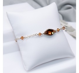 Bracelet artisanal en Argent 925 Crystal Copper