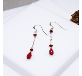 Boucles d'oreilles artisanale Goutte Rouge