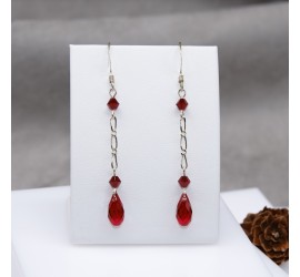 Boucles d'oreilles artisanale Goutte Rouge