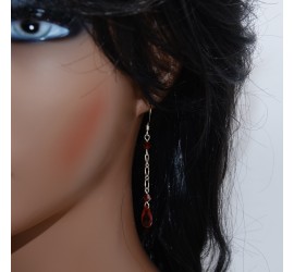 Boucles d'oreilles artisanale Goutte Rouge