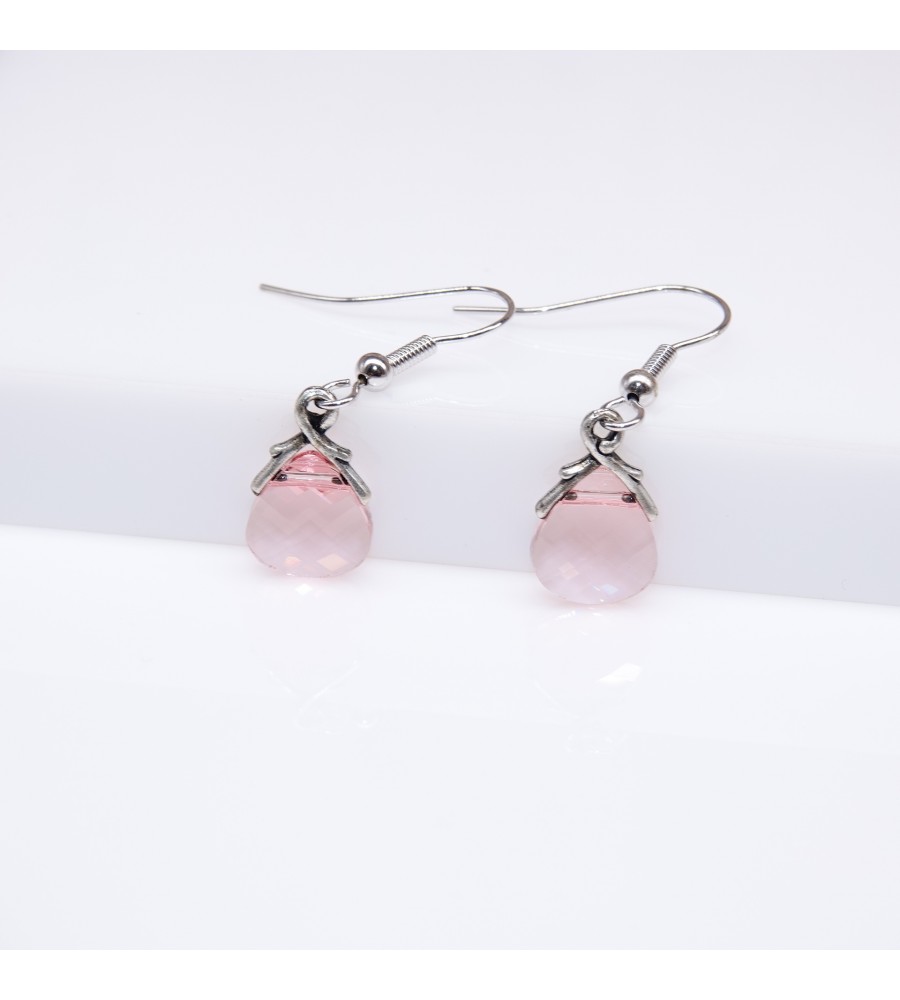 Boucles d'oreilles artisanale Goutte Rose Clair Boucles d'oreilles artisanale Goutte Rose Clair