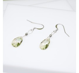 Boucles d'oreilles artisanale Larme Vert Lumineux