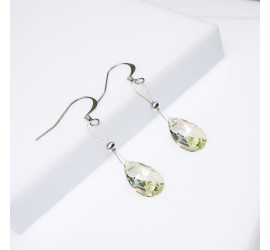 Boucles d'oreilles artisanale Larme Vert Lumineux