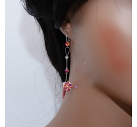 Boucles d'oreilles artisanale Fleur Fireopal