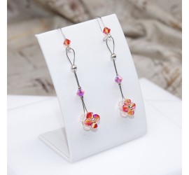 Boucles d'oreilles artisanale Fleur Fireopal