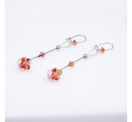 Boucles d'oreilles artisanale Fleur Fireopal