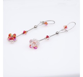 Boucles d'oreilles artisanale Fleur Fireopal