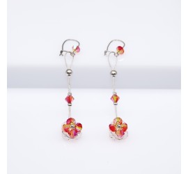 Boucles d'oreilles artisanale Fleur Fireopal