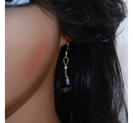 Boucles d'oreilles artisanale Goutte Baroque Noire