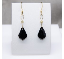 Boucles d'oreilles artisanale Goutte Baroque Noire