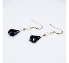 Boucles d'oreilles artisanale Goutte Baroque Noire