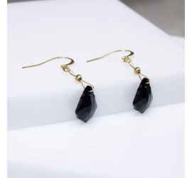 Boucles d'oreilles artisanale Goutte Baroque Noire