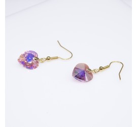 Boucles d'oreilles artisanale Cœur Rose